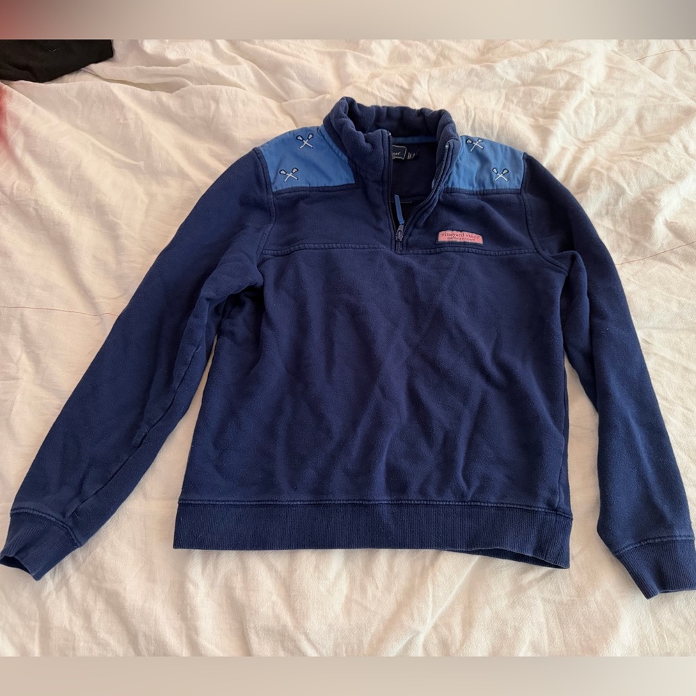 Boys size 16 Vineyard Vines quarter zip sweatshirt 
Lacrosse print